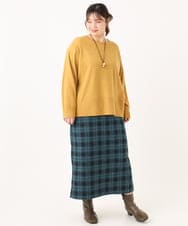 OLHLA06129 eur3(エウルキューブ) 【大きいサイズ】チェックタイトスカート グリーン(35)