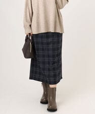 OLHLA06129 eur3(エウルキューブ) 【大きいサイズ】チェックタイトスカート ネイビー(57)