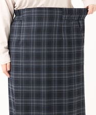 OLHLA06129 eur3(エウルキューブ) 【大きいサイズ】チェックタイトスカート ネイビー(57)