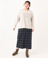 OLHLA06129 eur3(エウルキューブ) 【大きいサイズ】チェックタイトスカート ネイビー(57)