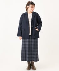 OLHLA06129 eur3(エウルキューブ) 【大きいサイズ】チェックタイトスカート ネイビー(57)
