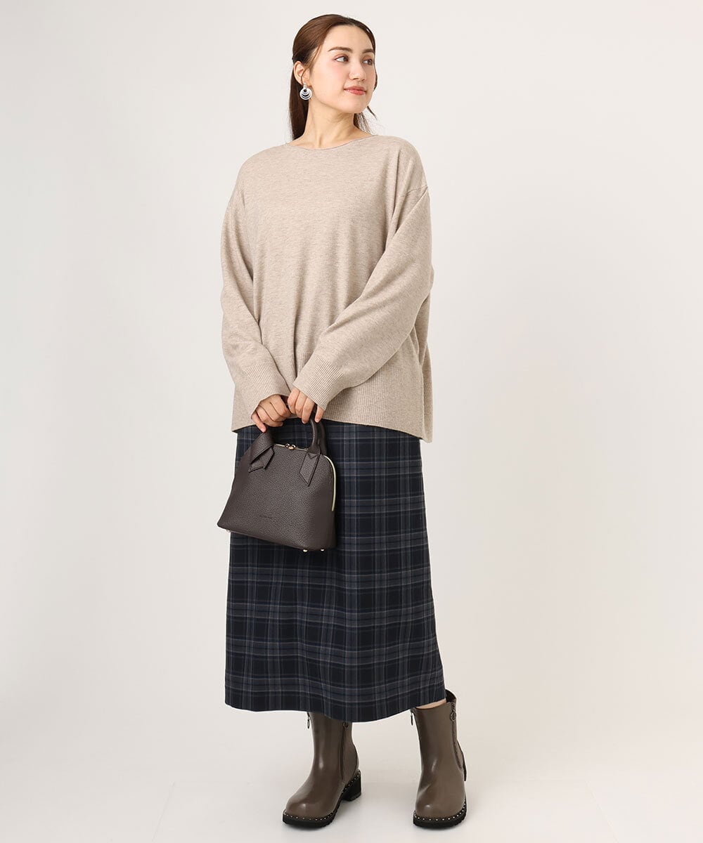 OLHLA06129 eur3(エウルキューブ) 【大きいサイズ】チェックタイトスカート ネイビー(57)