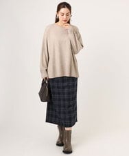 OLHLA06129 eur3(エウルキューブ) 【大きいサイズ】チェックタイトスカート ネイビー(57)
