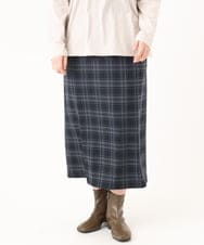 OLHLA06129 eur3(エウルキューブ) 【大きいサイズ】チェックタイトスカート ネイビー(57)