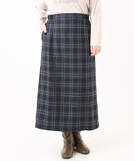 OLHLA06129 eur3(エウルキューブ) 【大きいサイズ】チェックタイトスカート ネイビー(57)