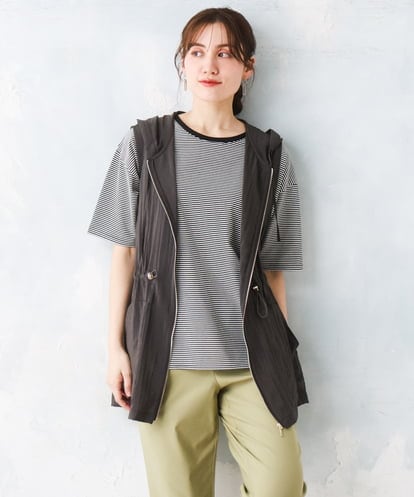 OLJFD11099 eur3 【大きいサイズ】フーディ―ジレ