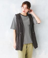 OLJFD11099 eur3(エウルキューブ) 【大きいサイズ】フーディ―ジレ ダークグレー