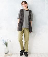 OLJFD11099 eur3(エウルキューブ) 【大きいサイズ】フーディ―ジレ ダークグレー