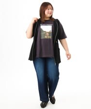 OLJFD11099 eur3(エウルキューブ) 【大きいサイズ】フーディ―ジレ ブラック