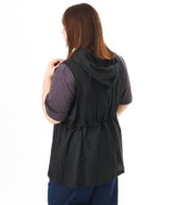 OLJFD11099 eur3(エウルキューブ) 【大きいサイズ】フーディ―ジレ ブラック