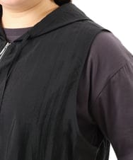 OLJFD11099 eur3(エウルキューブ) 【大きいサイズ】フーディ―ジレ ブラック