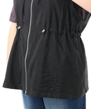 OLJFD11099 eur3(エウルキューブ) 【大きいサイズ】フーディ―ジレ ブラック