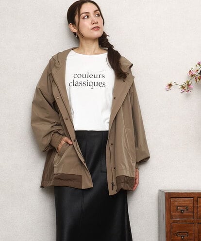 OLJKA01189 eur3 【大きいサイズ】バイカラーフーディーブルゾン