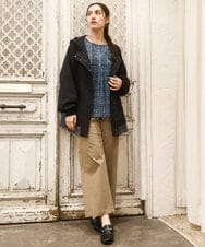 OLJKA01189 eur3(エウルキューブ) 【大きいサイズ】バイカラーフーディーブルゾン ブラック(94)
