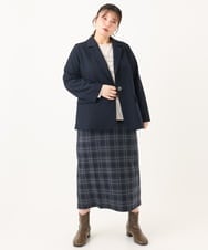 OLJLA08169 eur3(エウルキューブ) 【大きいサイズ】テーラードジャケット ネイビー(57)