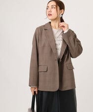 OLJLA08169 eur3(エウルキューブ) 【大きいサイズ】テーラードジャケット モカ(84)