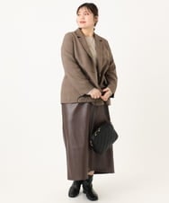 OLJLA08169 eur3(エウルキューブ) 【大きいサイズ】テーラードジャケット モカ(84)