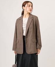 OLJLA08169 eur3(エウルキューブ) 【大きいサイズ】テーラードジャケット モカ(84)