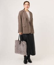OLJLA08169 eur3(エウルキューブ) 【大きいサイズ】テーラードジャケット モカ(84)