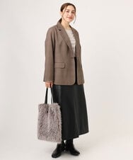 OLJLA08169 eur3(エウルキューブ) 【大きいサイズ】テーラードジャケット モカ(84)