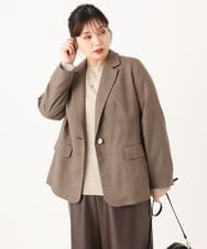 OLJLA08169 eur3(エウルキューブ) 【大きいサイズ】テーラードジャケット モカ(84)