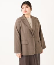 OLJLA08169 eur3(エウルキューブ) 【大きいサイズ】テーラードジャケット モカ(84)
