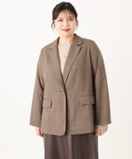 OLJLA08169 eur3(エウルキューブ) 【大きいサイズ】テーラードジャケット モカ(84)