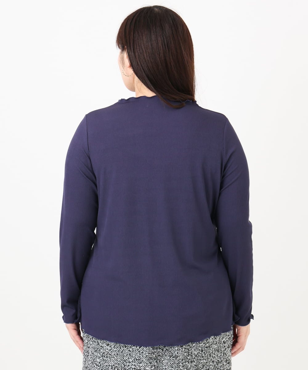 OLKAD20059 eur3(エウルキューブ) 【大きいサイズ】メローリブカットソー ネイビー(57)