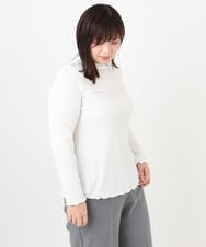 OLKAD20059 eur3(エウルキューブ) 【大きいサイズ】メローリブカットソー ホワイト(90)