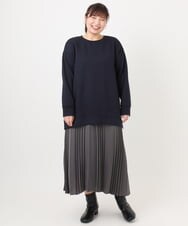 OLKAD25069 eur3(エウルキューブ) 【大きいサイズ】もちもちジャージープルオーバー ネイビー(57)