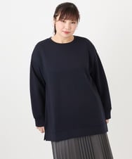 OLKAD25069 eur3(エウルキューブ) 【大きいサイズ】もちもちジャージープルオーバー ネイビー(57)