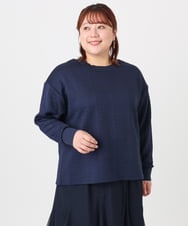 OLKAD27089 eur3(エウルキューブ) 【大きいサイズ】フクレジャカードトップス ネイビー(57)