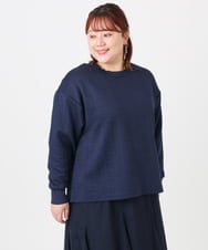 OLKAD27089 eur3(エウルキューブ) 【大きいサイズ】フクレジャカードトップス ネイビー(57)