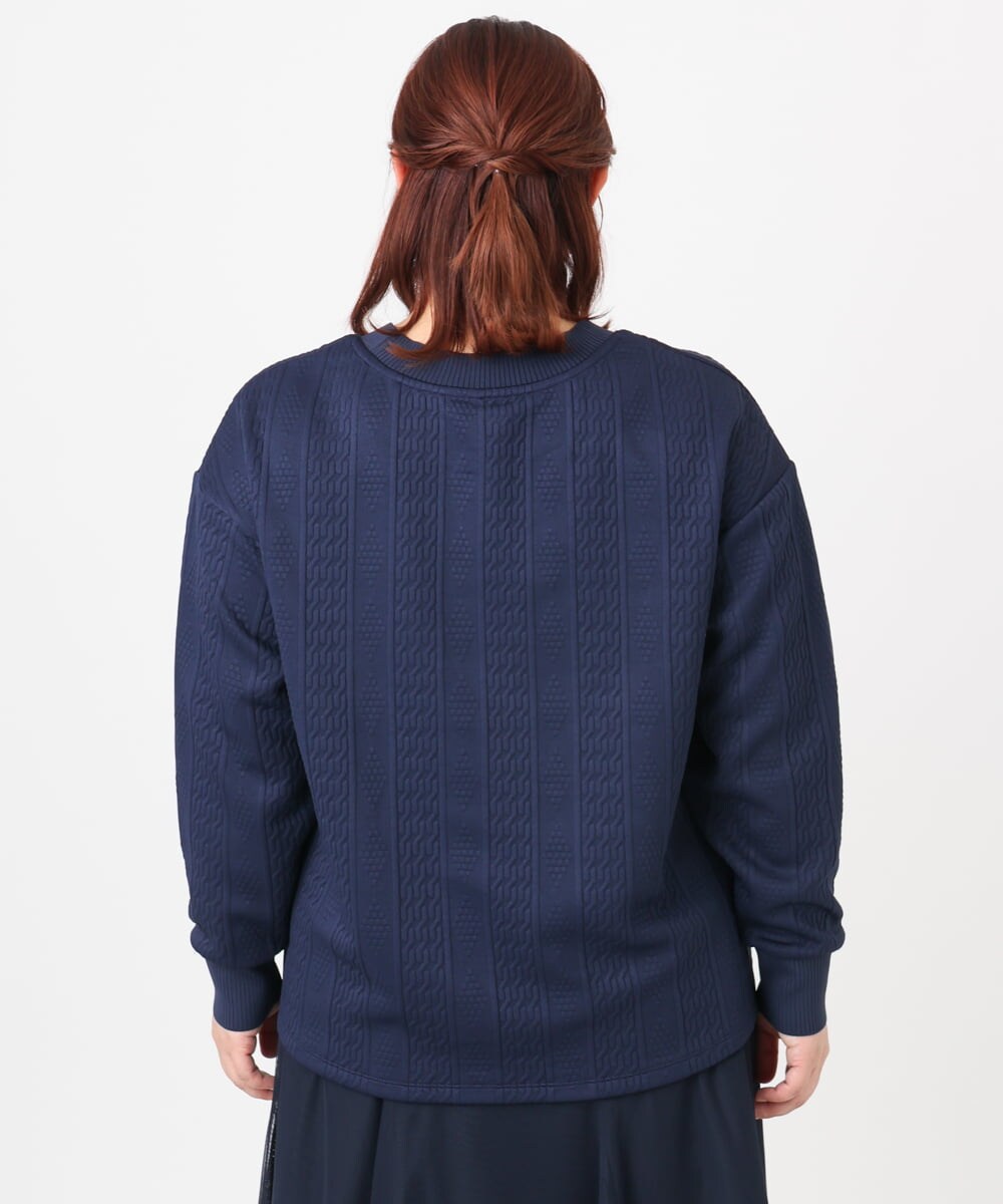 OLKAD27089 eur3(エウルキューブ) 【大きいサイズ】フクレジャカードトップス ネイビー(57)