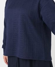 OLKAD27089 eur3(エウルキューブ) 【大きいサイズ】フクレジャカードトップス ネイビー(57)