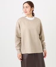 OLKAD27089 eur3(エウルキューブ) 【大きいサイズ】フクレジャカードトップス ベージュ(82)