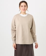 OLKAD27089 eur3(エウルキューブ) 【大きいサイズ】フクレジャカードトップス ベージュ(82)