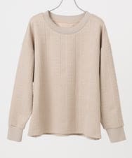 OLKAD27089 eur3(エウルキューブ) 【大きいサイズ】フクレジャカードトップス ベージュ(82)