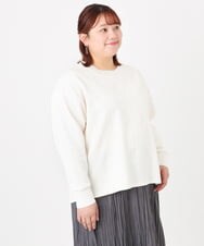 OLKAD27089 eur3(エウルキューブ) 【大きいサイズ】フクレジャカードトップス ホワイト(90)