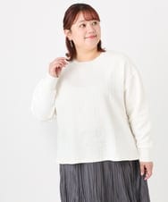 OLKAD27089 eur3(エウルキューブ) 【大きいサイズ】フクレジャカードトップス ホワイト(90)