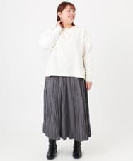 OLKAD27089 eur3(エウルキューブ) 【大きいサイズ】フクレジャカードトップス ホワイト(90)