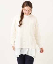OLKAD27089 eur3(エウルキューブ) 【大きいサイズ】フクレジャカードトップス ホワイト(90)