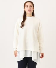OLKAD27089 eur3(エウルキューブ) 【大きいサイズ】フクレジャカードトップス ホワイト(90)