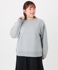 OLKBD32069 eur3(エウルキューブ) 【大きいサイズ/a.v.v×eur3】ラメ裏起毛スウェットプルオーバー グレー(92)