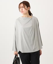 OLKED09069 eur3(エウルキューブ) 【大きいサイズ】ドレープネックトップス ライトグレー