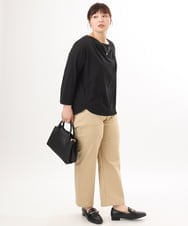 OLKED09069 eur3(エウルキューブ) 【大きいサイズ】ドレープネックトップス ブラック