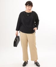 OLKED09069 eur3(エウルキューブ) 【大きいサイズ】ドレープネックトップス ブラック