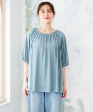 OLKFD20089 eur3(エウルキューブ) 【大きいサイズ】アイレットジャージートップス ライトグリーン