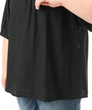 OLKFD20089 eur3(エウルキューブ) 【大きいサイズ】アイレットジャージートップス ブラック