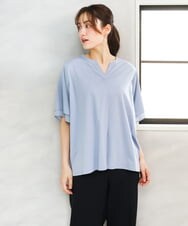 OLKFD23089 eur3(エウルキューブ) 【大きいサイズ】シア―スリーブカットソー ライトブルー